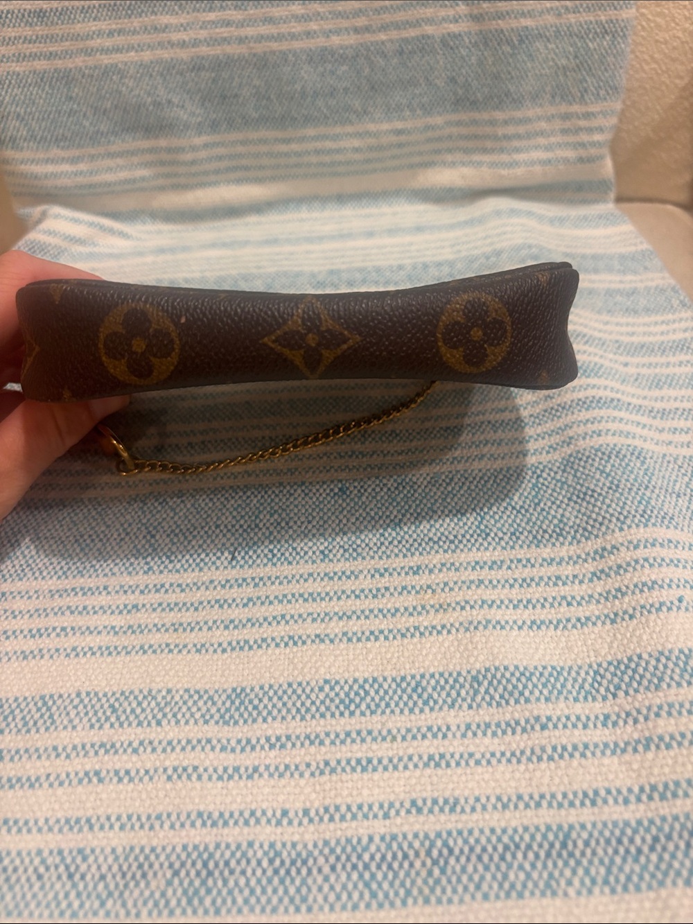 Louis Vuitton Brown Monogram Mini Pochette with Gold Chain - Picture 5 of 9